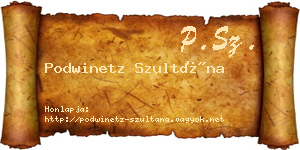 Podwinetz Szultána névjegykártya